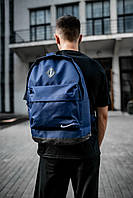 Классический рюкзак темно-синего цвета Nike черная вставка