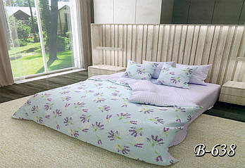 Двоспальна постільна білизна Тет-@-Тет В-638 бязь (економ)