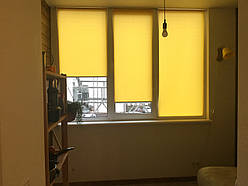 Жовті рулонні штори Льон. Тканинні ролети Len,