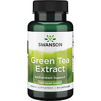 Экстракт зеленого чая, Swanson, Green Tea Extract, 500 мг, 60 капсул