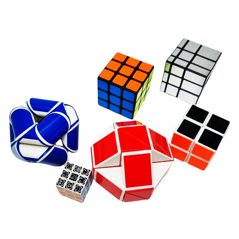 Кубик рубик подарочный набор необычных кубиков рубика в коробке из 6 штук головоломка игрушка 3х3 со змейкой - фото 10 - id-p1472132294