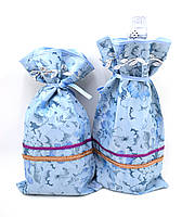 Набор 3 шт. Подарочный Мешочек. Мешок для хранения голубой текстиль 32*18 см