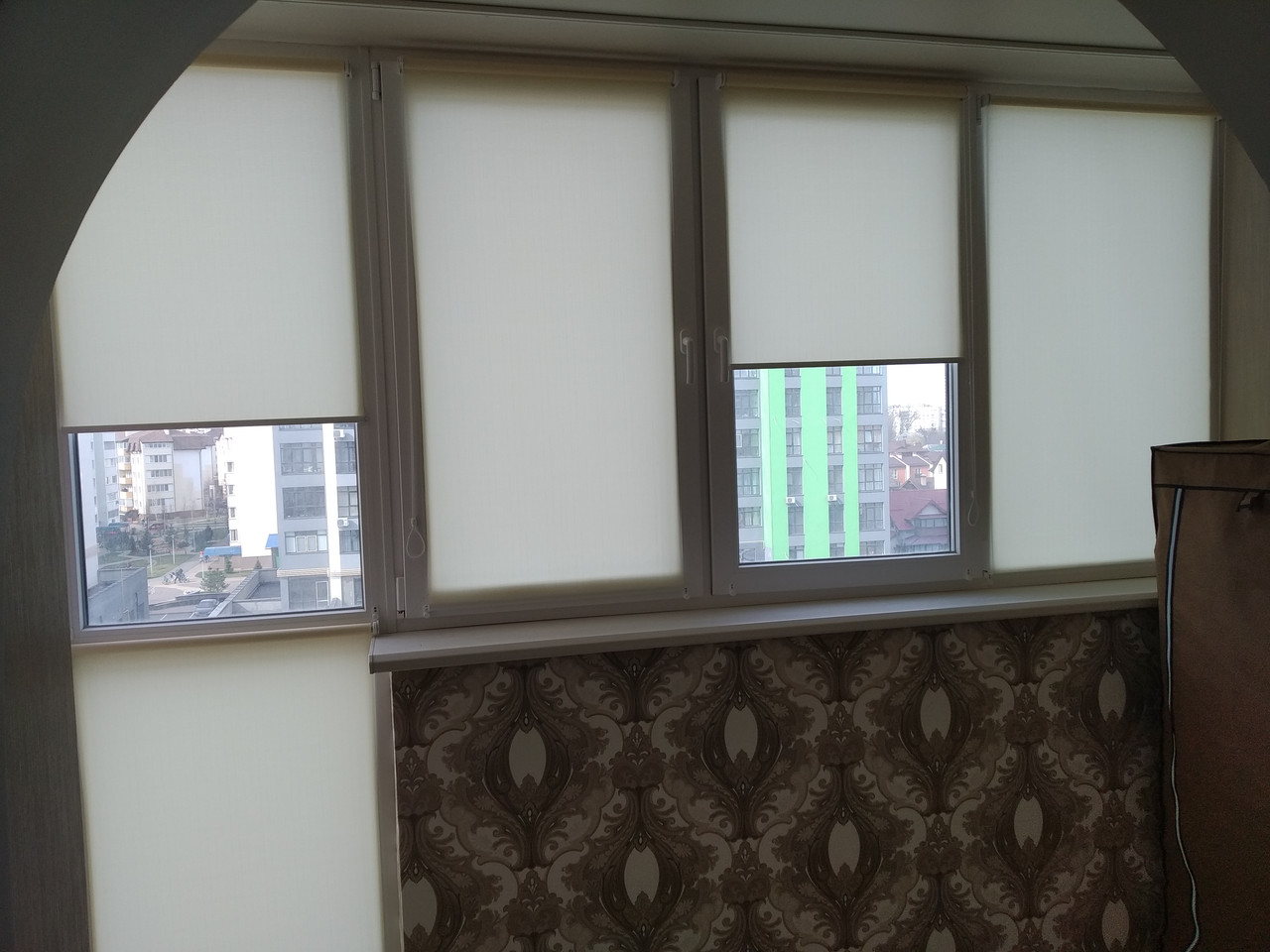 Ванільні рулонні штори Льон. Тканинні ролети Len,, фото 1