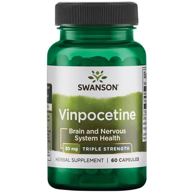 Вінпоцетин потрійної сили, Swanson, Triple-Strength Vinpocetine, 30 мг, 60 капсул
