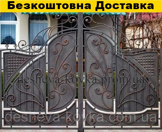 Ковані ворота з листочками, фото 1