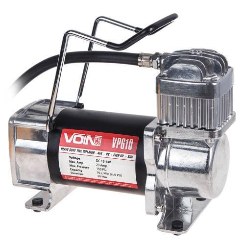 Компресор автомобільний "VOIN" VP-610 150psi/23A/70л/клеми (VP-610), фото 1