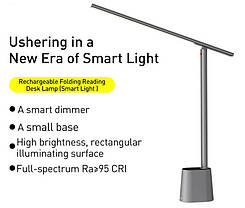 Лампа настільна BASEUS Rechargeable Folding Reading Desk Lamp DGZG-0G, біла, фото 4