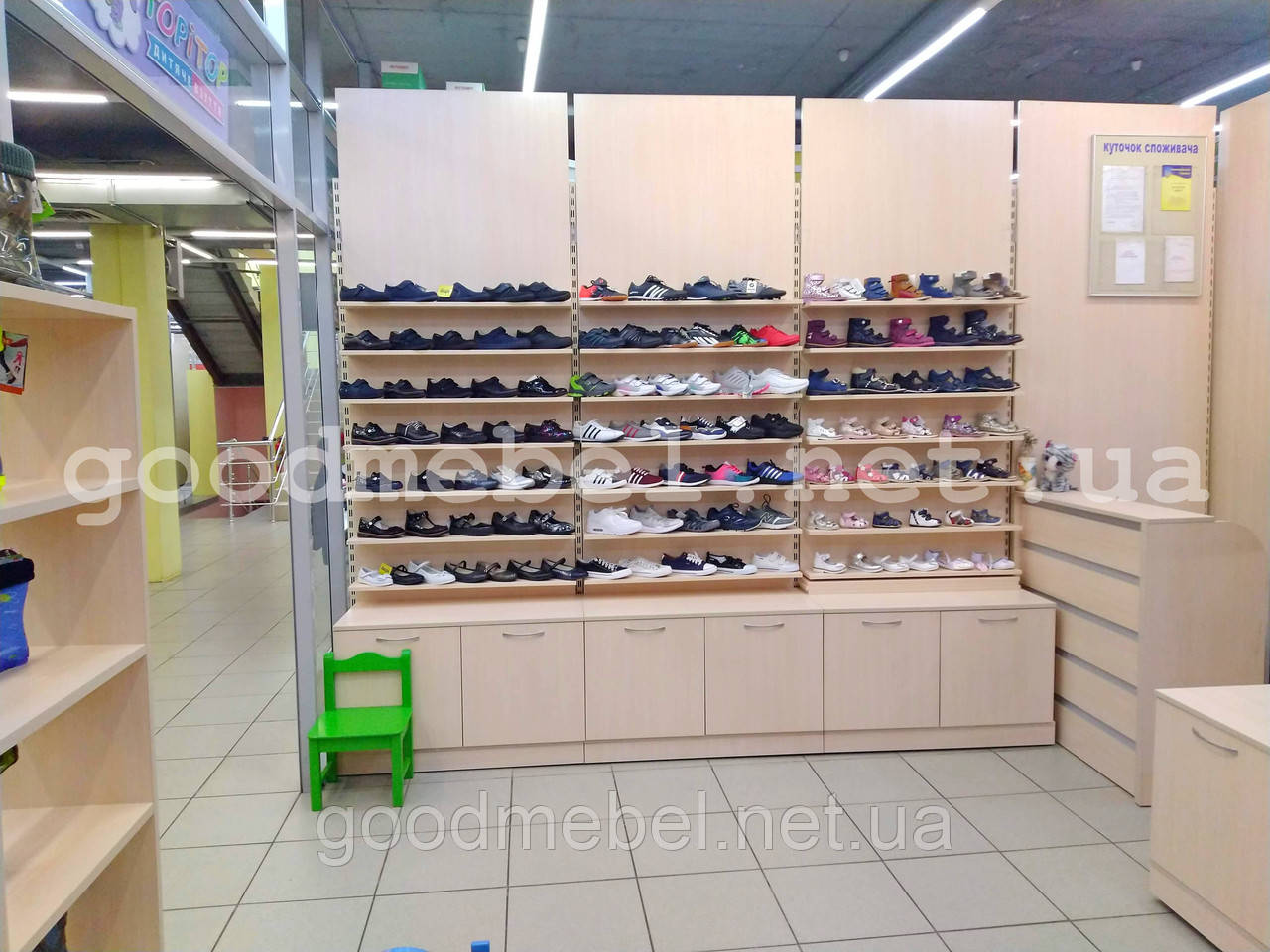Стеллажи, витрины для обуви. Торговое оборудование обувного магазина ТО-156 - фото 7 - id-p1472531258
