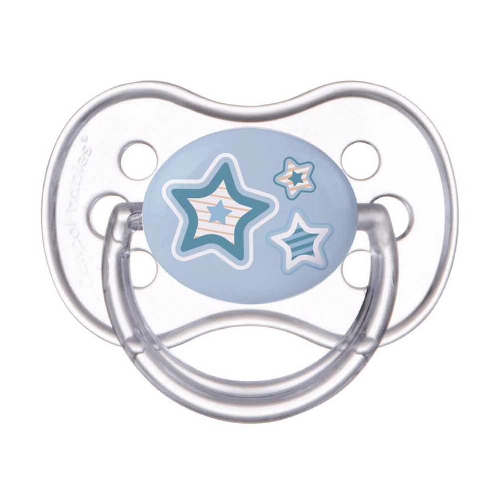 Пустушка силіконова кругла (0-6 міс.) блакитна Canpol Babies Newborn Baby (5903407225623)