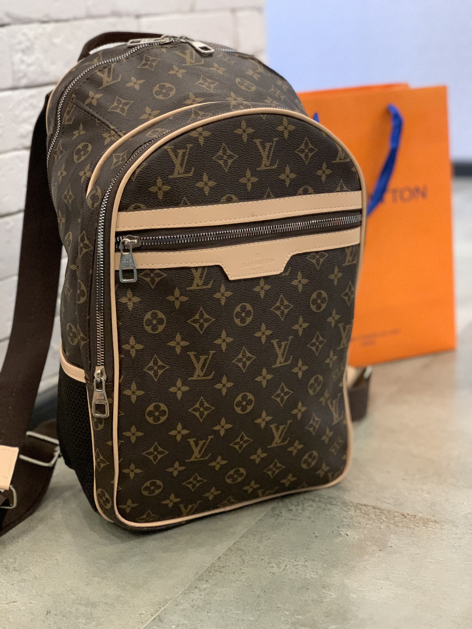 Рюкзак жіночий портфель Louis Vuitton Луї Вітон LV коричневий