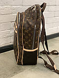 Рюкзак жіночий портфель Louis Vuitton Луї Вітон LV коричневий, фото 4