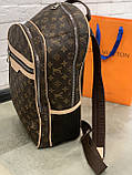 Рюкзак жіночий портфель Louis Vuitton Луї Вітон LV коричневий, фото 6