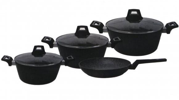 Набір посуду Benson BN-344 7 предметів із литого алюмінію з мармуровим покриттям, фото 1
