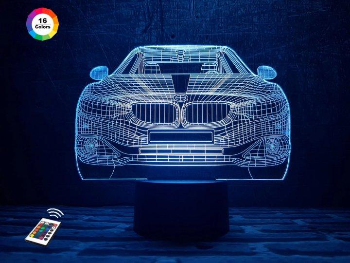 3D нічник "Автомобіль 10" (ВОЛІЧНЕ ЗОБРАЖЕННЯ) + пульт ДК + мережевий адаптер + батарейки (3ААА)  3DTOYSLAM, фото 1