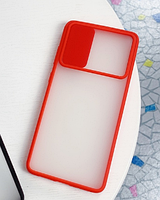 Чохол бампер soft-touch зі шторкою для камери Xiaomi POCO F3 Колір Червоний