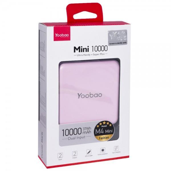 Зовнішній акумулятор (PowerBank) Yoobao M4 mini 10000 mAh Pink