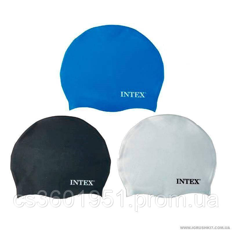 Intex Шапочка 55991 для плавання, силікон, 8 років, 3 кольори, 20см