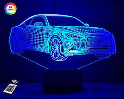 3D нічник "Автомобіль 21 " (ВОЛІЧНЕ ЗОБРАЖЕННЯ) + пульт ДК+ мережевий адаптер +батарейки (3ААА)  3DTOYSLAMP