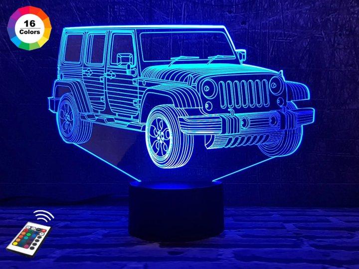 3D нічник "Автомобіль 22" (ВОЛІЧНЕ ЗОБРАЖЕННЯ) + пульт ДК + мережевий адаптер +батарейки (3ААА)  3DTOYSLAMP, фото 1
