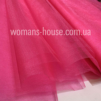 Фатин м'який (середня жорсткість) Крістал ширина 3 м Яскраво рожевий