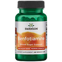 Бенфотіамін максимальна сила, Benfotiamine, Swanson, 300 мг, 60 капсул