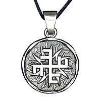 Кулон Silvering Славянский оберег Небесный крест Металл Посеребрение 1,9х1,9х0,22 см (13152)