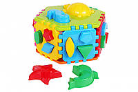 Детская универсальная пластиковая развивающая игрушка сортер Умный Малыш Гиппо ТехноК куб логика для ребенка
