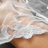 Ажурне мереживо, вишивка на сітці: білого кольору сітка, білого кольору нитка, ширина 17 см, фото 5