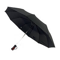 Зонт мужской полуавтомат складной 10 спиц антиветер купол 100 см прямая ручка Черный (5278)