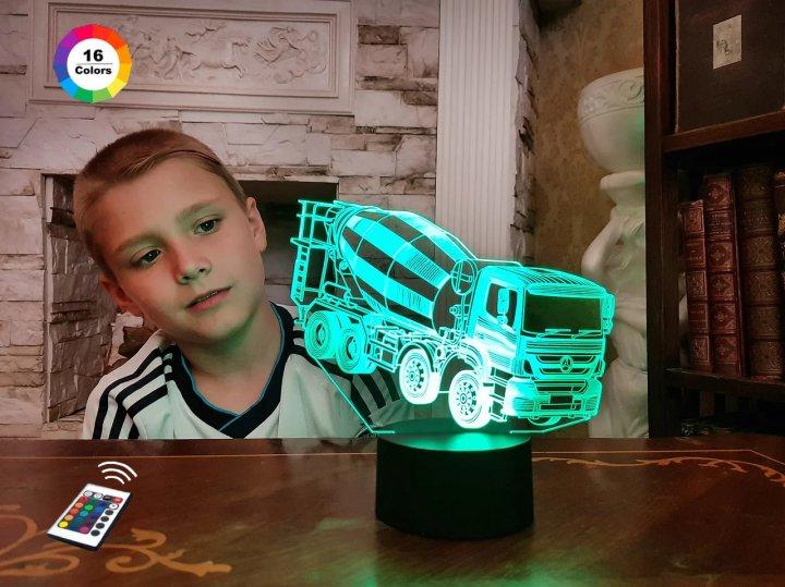 3D нічник " Автомобіль 36" (ВОЛІЧНЕ ЗОБРАЖЕННЯ) + пульт ДК + мережевий адаптер +батарейки (3ААА) 3DTOYSLAMP, фото 1