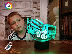 3D нічник " Автомобіль 36" (ВОЛІЧНЕ ЗОБРАЖЕННЯ) + пульт ДК + мережевий адаптер +батарейки (3ААА)  3DTOYSLAMP