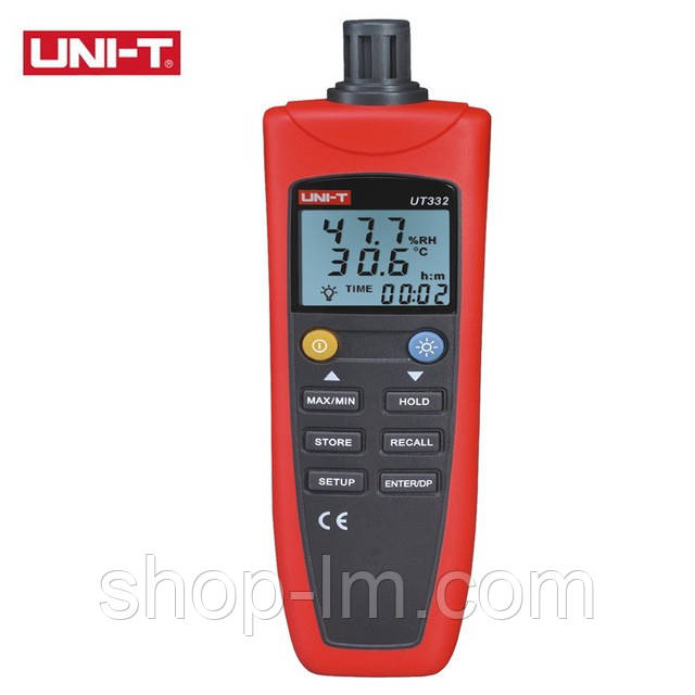 Термогігрометр UNIT UT332+ (Т: від -20 °С до 60 °С: RH:від 0 % до 100 %), USB-інтерфейс, точка роси