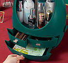 Органайзер для косметики з LED дзеркалом (Зелений) | Підставка для зберігання косметики, фото 7