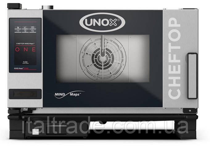 Пароконвектомат Unox XEVC0311E1RM на 3 гастроємності GN1/1 лінія One, фото 1