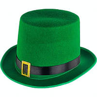 Високий зелений циліндр (капелюх) на день святого Патріка (St.Patrick's Day).