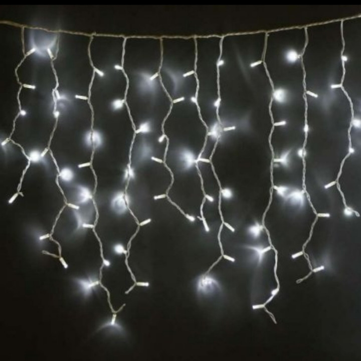 Гірлянда вулична на білому дроті,3 м 100 Led з перехідником,біла