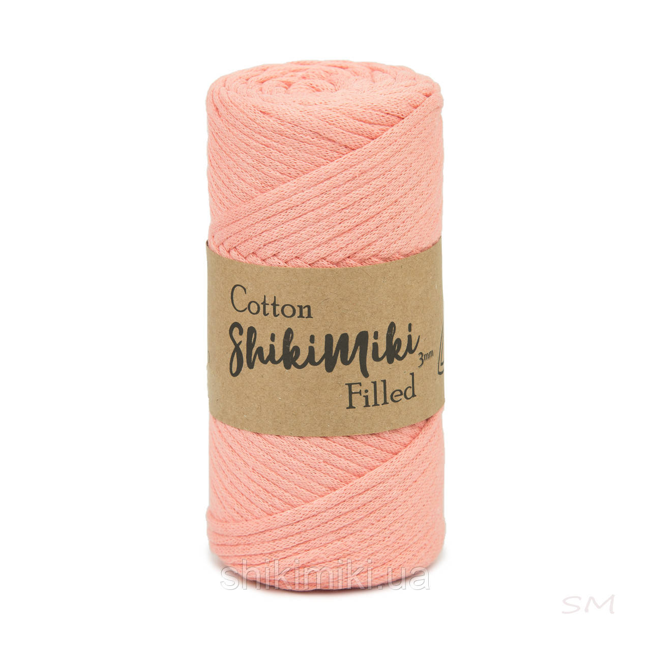 Трикотажний бавовняний шнур Cotton Filled 3 мм, цвет Кораловий