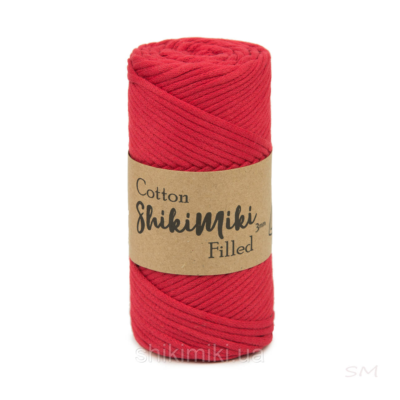 Трикотажний бавовняний шнур Cotton Filled 3 мм, колір Червоний
