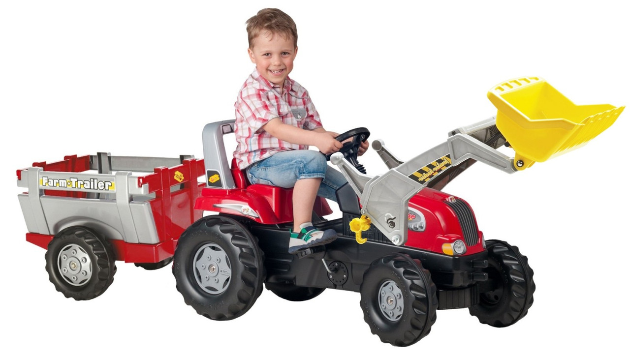 Дитячий трактор на педалях Rolly Toys 811397, c причепом і ковшем