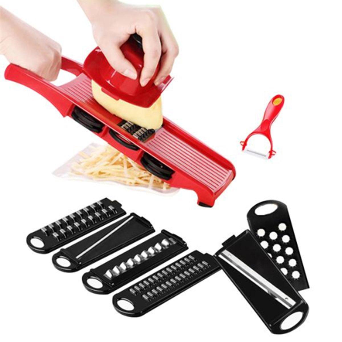 Ручная овощерезка с контейнером, мультислайсер для овощей Mandoline Slicer 6 в 1 - фото 6 - id-p1472780345