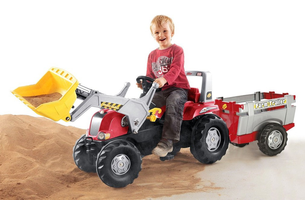 Дитячий трактор на педалях Rolly Toys 811397, c причепом і ковшем