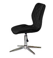 Стілець Toni Modern Base чорний 1011 велюр на хромованій хрестовині зі стопками, фото 2