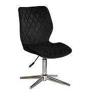 Стілець Toni Modern Base чорний 1011 велюр на хромованій хрестовині зі стопками, фото 6