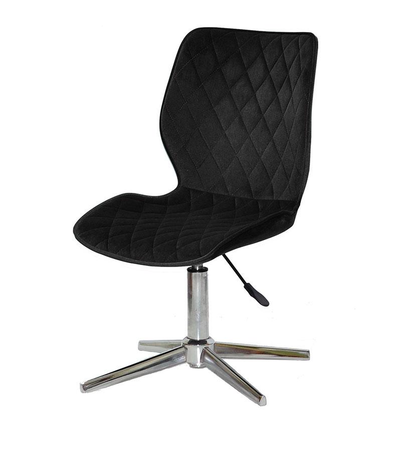 Стілець Toni Modern Base чорний 1011 велюр на хромованій хрестовині зі стопками, фото 1