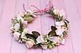 Вінок для волосся / віночок на голову з квітами блідо-рожевий 463 Об, фото 2
