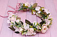 Вінок для волосся / віночок на голову з квітами блідо-рожевий 463 Об, фото 3