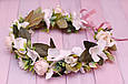 Вінок для волосся / віночок на голову з квітами блідо-рожевий 463 Об, фото 4