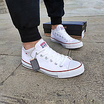 Converse Chuck Taylor All Star White кеди конверси низькі текстильні літні чоловічі, фото 3