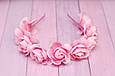 Обруч для волосся / ободок на голову з рожевими квітами  464, фото 2