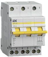 Выключатель-разъединитель трехпозиционный ВРТ-63 3P 25А IEK (MPR10-3-025)